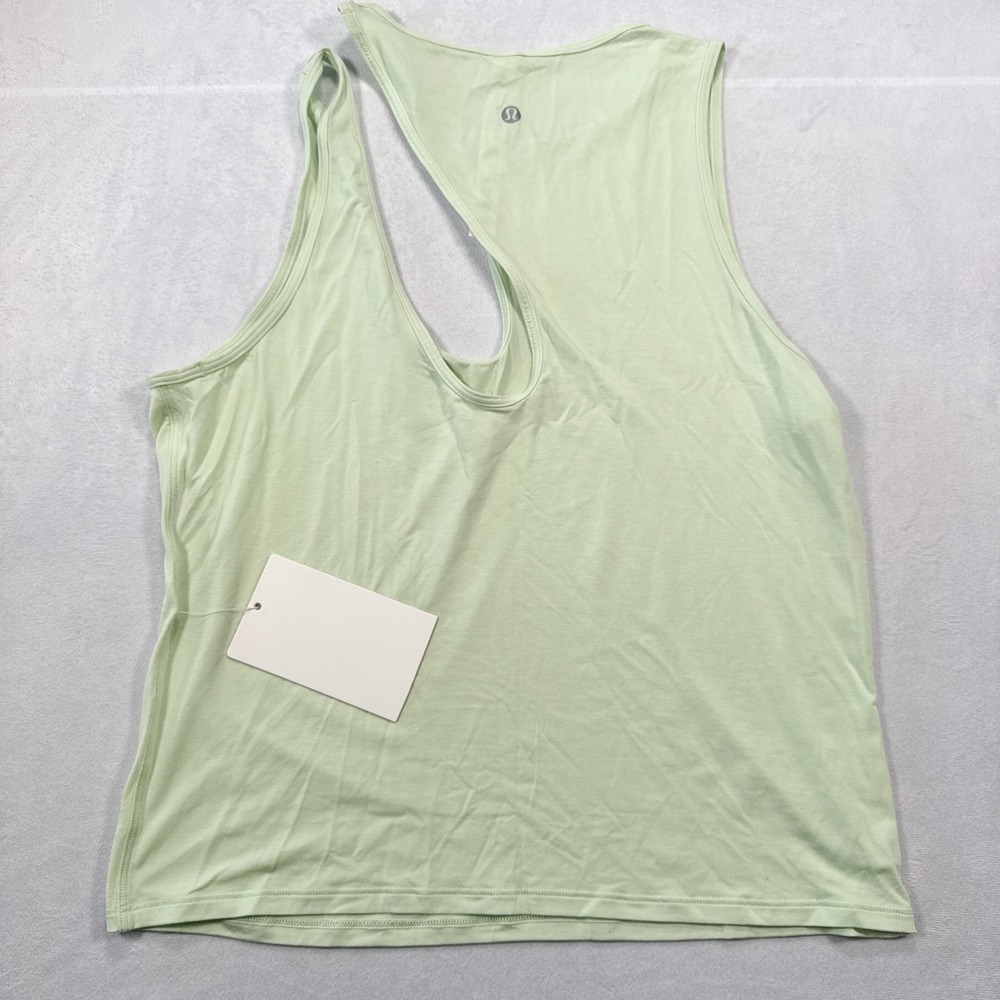 NWT LULULEMON Women's 10 Light‎ Green Shoulder Cut-Out Yoga Tank Athletic Top - Picture 5 of 7